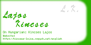 lajos kincses business card